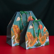 ✵ Paper Gift Bags With Ribbons for 2023 Dragon Boat Festival Creative Zongzi Packaging Bag with Handle Rice Dumplings Packaging Decoration 端午节粽子包装袋 端午礼品袋手提礼盒手提袋 伴手礼包装纸袋子