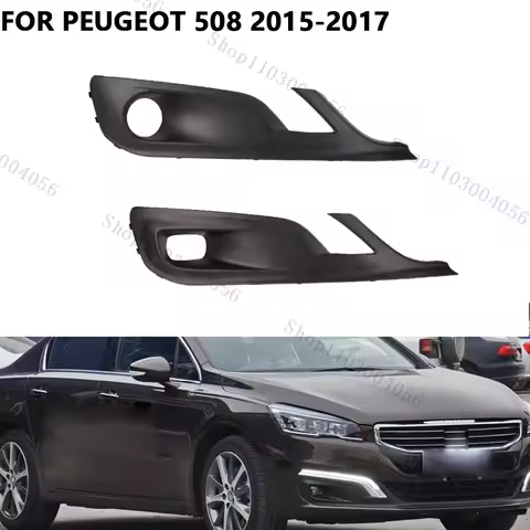 For Peugeot 508 2015 2016 2017 Car Front Fog Light Frame Grille Fog Light Cover Round/Square Fog Lam