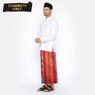 Sarung BHS Classic Gold Motif Jacquard Songket Merah