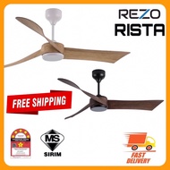 REZO RISTA 52” DC MOTOR Remote Control 3 Blades remote Control CEILING FAN KIPAS SILING