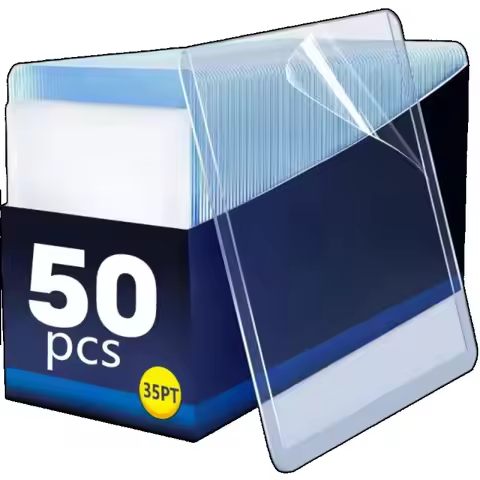 1-50Pcs Transparent Card Sleeve with Protective Film Clear Card Holder Idol Photo Game Baseball Card