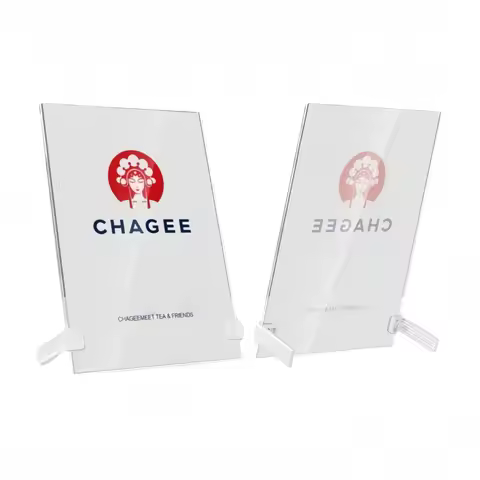 A4/A5 Acrylic Table Sign - Specialized for Milk Tea Shops, Coffee Shops & Bars | Desktop Display Sta