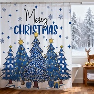 Christmas Tree Shower Curtain Winter Snowflake Bathroom Curtain Merry Christmas Pine Tree Shower Cur
