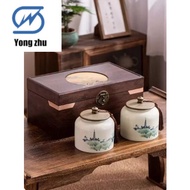 Wooden tea bag storage box desktop tea bag tea set storage box partition storage with drawer tea box