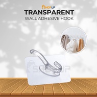 Transparent Seamless Dual Hook for Doors – Strong Non-Punching Viscose Hook