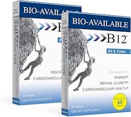 Wellgenix Bio Available Sublingual B12- 60ct (2 Pack) - Daily Multivitamins Focus Support Formula w/