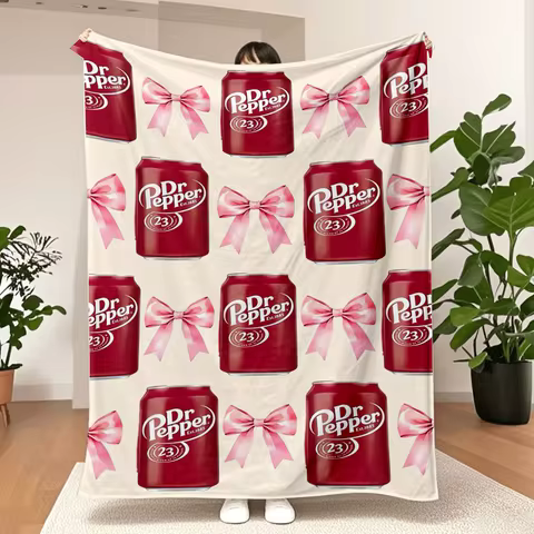 Unique Dr. Pepper Print blanket,Ultra-soft,Perfect for Sofa,Bed, Office,Travel- Machine Washable, Id