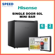 HISENSE SINGLE DOOR FRIDGE MINI BAR 60L RR60D4ABN 小冰箱 MINI FRIDGE PETI SEJUK KECIL