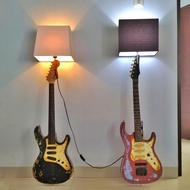 sepasang kap lampu dinding bekas gitar listrik elektrik wallart walldecor lawas jadul sepeda motor a