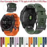 26 22 20MM Silicone QuickFit Straps For Garmin Fenix 7X 7 7S 6X 6 6S Pro 5 5X 5S Smartwatch Easyfit Wristband Bracelet Correa