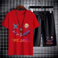 BD442+DKC442B Set Of T-Shirts With Sleeves And Shorts For Both Men And Women 7 Colors Many Sizes To 