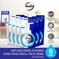 Walch Anti-bacterial Foaming Hand Wash Refill Pack 300ml x 6 Packets FREE 1 Bottle