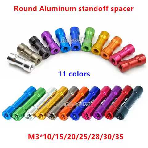 10pcs/lot M3 double round Aluminum Spacer Standoff m3x10/15/20/25/28/30/35 aluminum standoffs column