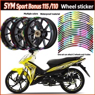 For SYM SPORT BONUS 115 /110  Mags Sticker Motorcycle  Rims Sticker Wheel Hub Decals  Motorcycle Acc