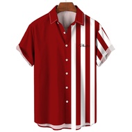 Simple Shirts For Men 3d Striped Letter Printed Street Casual Short Sleeved Tops Tees Loose Oversize