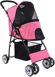 Pet Stroller for Small Cat and Dog 3-in-1 Foldable Lightweight Strolling Cart 4 Wheels Dog Jogging C