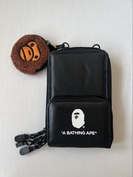 A Bathing Ape (BAPE KIDS) 黑色手機斜背包Baby Milo 零錢包吊飾 多用途袋