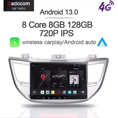 Carplay 10.1" 2 din Android 13.0 256G+8GB RAM 8Core Car DVD Player For Hyundai IX35 TUCSON 2015-2017
