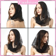 NAV Traditional Lace Veil for Wedding Bridal Mass Headscarf Veil for Women Church Mantilla Veil Head