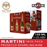 Martini Prosecco Sparkling Wine 11.5% ABV (75cl/750ml) x 2 free1 bottle 20cl
