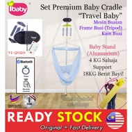 🎵 (Easy Travel) Set Premium Buai Bayi 🎵 ✨Auto Cradle + Baby Stand + Baby Net ✨