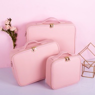 COD / Tas kosmetik PU Soft Pink Tas Make up Beauty Case Make up Case