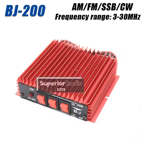 Baojie BJ-200 Power Amplifier 50W CB Radio Power Amplifier HF Amplifier 3-30 MHz AM/FM/SSB/CW Walkie