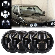 5.75inch LED Headlamp For Classic BMW E30 E32 E34 Accessories Headlight LED Angel Eyes Halo Ring Eye