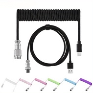 60inch/155cm NEW Macaron Metal Type C Mechanical Keyboard Cable USB Spring Wire Aviator Desktop Comp