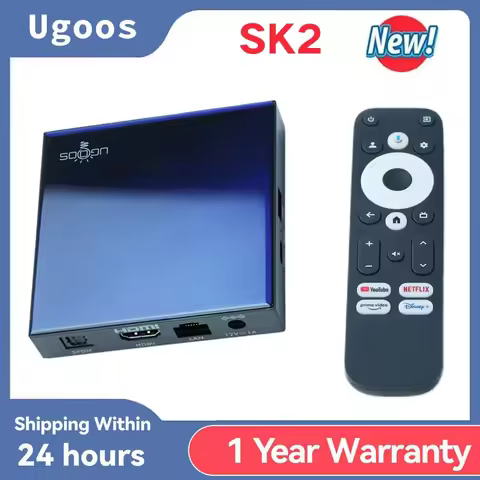 Ugoos Smart TV Box SK2 Android 12 ARM Cortex-A55 4GB 32GB Wifi6 BT5.2 100M Set Top Box Dolby Widevin