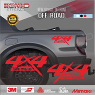 สติ๊กเกอร์4X4 OFF ROADสติ๊เกอร์ออฟโรด4X4 สติกเกอร์แต่งรถสติ๊กเกอร์แต่งติดข้างรถ กระบะ 2 ประตู แคป แล