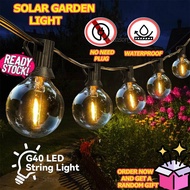 💡💡Solar Light Solar Garden Light Garland Bulb String Light G40 Retro Glass Light USB Outdoor Waterpr