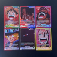 One Piece TCG OPCG English OP13 Leader Set Luffy Ace Roger Sabo Imu Bonney Traditional Print Texture