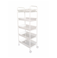 Global House SANE ชั้นวางของอเนกประสงค์ในครัวพร้อมล้อ 5 ชั้น 44x26x106 ซม. FIBBA รับประกันของเเท้