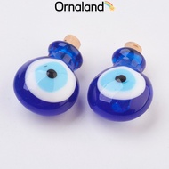 1pc Handmade Lampwork Perfume Bottle Pendants Essential Oil Bottle Blue 29.5-30mm Hole: 5-5.5mm Bott