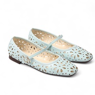 Giày Búp Bê Nữ Đế Bệt Quai Ngang Cắt Laser Hoa Thời Trang Pixie H412