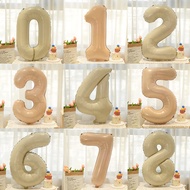 Style 107cm Caramel Milk Color Aluminum Film Number Balloon Children Birthday Birthday Party Decorat