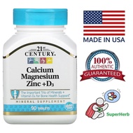 21st Century, Calcium Magnesium Zinc + D3, 90 Tablets, Calcium Supplement, Magnesium Supplement, Zin