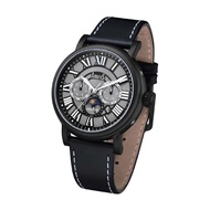 ARBUTUS AUTOMATIC BLACK STAINLESS STEEL AR912BBB LEATHER STRAP MEN'S WATCH