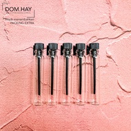 2ml Vial Bottle Tester Sample Perfume Clear Glass Black Cap i.Pack