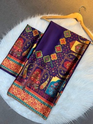 [PRE-ORDER] PURE GAJI SATIN AJRAK SAREE { DELIVERY 15-20 DAYS}