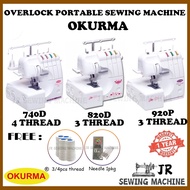 OKURMA 820D Portable Overlock Sewing Machine 3 thread / Mesin Jahit Tepi Okurma 920P 3 benang / 2104