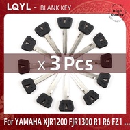 3Pcs Blank Key Motorcycle Replace Uncut Keys For YAMAHA SVS400 XJR1200 FJR1300 R1 R6 FZ1 FZ4 FZ6 FZ8