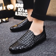 2024Spring Men's Shoes Korean Style Gommino Men's Breathable Soft Bottom Rhombus Casual Leather Shoe
