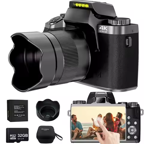 Digital Camera 4K 64MP WiFi Auto Focus YouTube Vlogging Video DSLR Cameras For Photography 4.0 Inch 