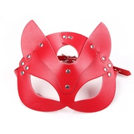Elegant PU Leather Cat Half Face Mask Adults Cosplay Phantom of The Opera Style Masquerade Mask for