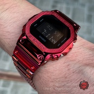 G-Shock Custom รุ่น DW-5600BB ของแท้ ประกัน 1 ปีใส่กรอบสาย สแตนเลส สตีล Red Wine