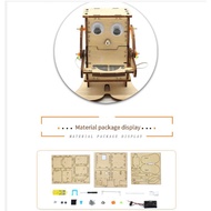 [LH7W]Robot Eating Coin Wood DIY Model for Kid Science Experiment Wooden Assembly Kit Wood 1Set