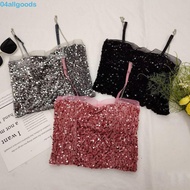 Sequined Vest & Crop Top - Shiny Sleeveless Bling for Elegant Party Wear