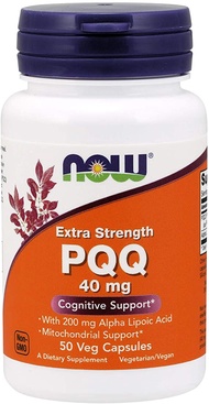 NOW Foods PQQ Extra Strength 40 mg 50 Veg Capsules